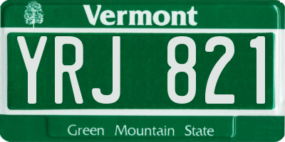 VT license plate YRJ821
