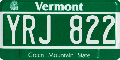 VT license plate YRJ822