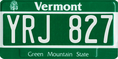 VT license plate YRJ827