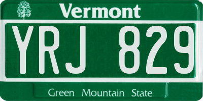 VT license plate YRJ829