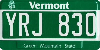 VT license plate YRJ830