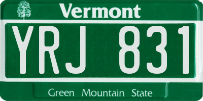 VT license plate YRJ831