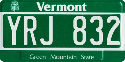 VT license plate YRJ832