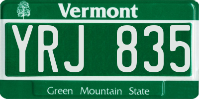 VT license plate YRJ835