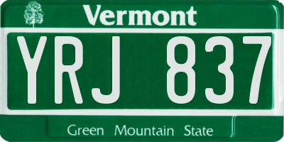 VT license plate YRJ837