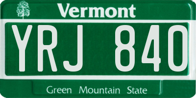 VT license plate YRJ840