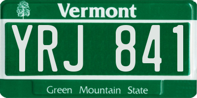 VT license plate YRJ841