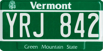 VT license plate YRJ842