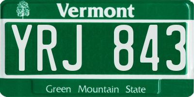 VT license plate YRJ843