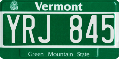 VT license plate YRJ845
