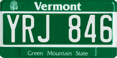 VT license plate YRJ846
