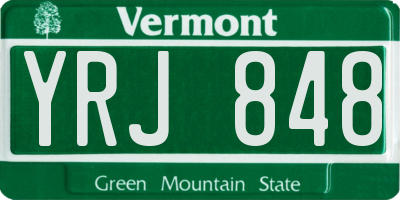 VT license plate YRJ848