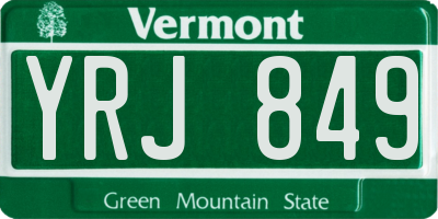 VT license plate YRJ849