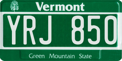 VT license plate YRJ850