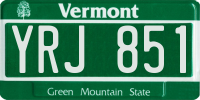VT license plate YRJ851