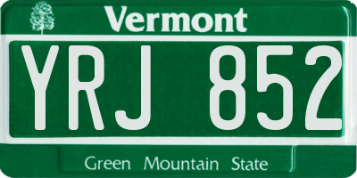 VT license plate YRJ852