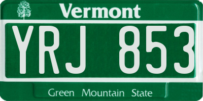 VT license plate YRJ853