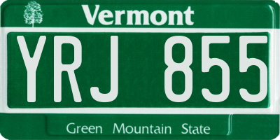 VT license plate YRJ855