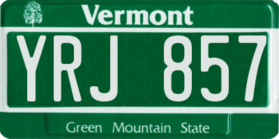 VT license plate YRJ857