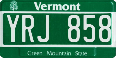 VT license plate YRJ858