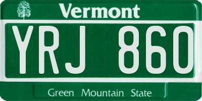 VT license plate YRJ860