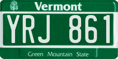 VT license plate YRJ861