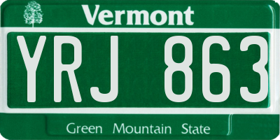 VT license plate YRJ863