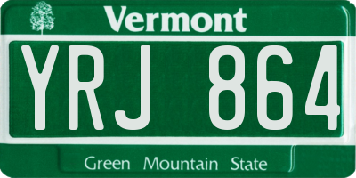 VT license plate YRJ864
