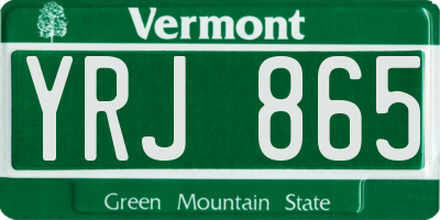 VT license plate YRJ865