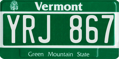 VT license plate YRJ867