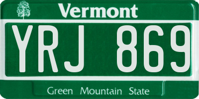 VT license plate YRJ869