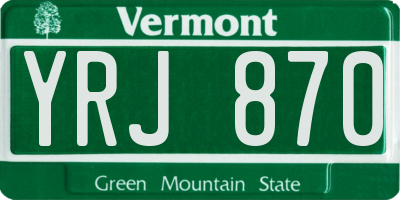 VT license plate YRJ870