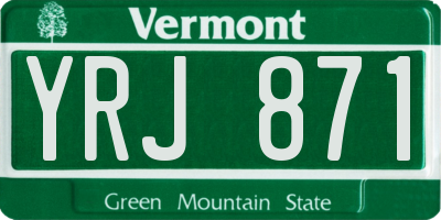 VT license plate YRJ871