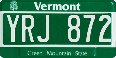 VT license plate YRJ872