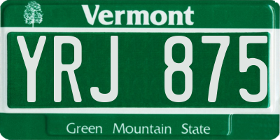 VT license plate YRJ875