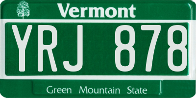 VT license plate YRJ878