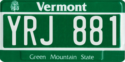 VT license plate YRJ881