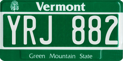 VT license plate YRJ882