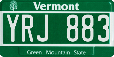 VT license plate YRJ883