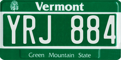 VT license plate YRJ884