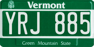 VT license plate YRJ885