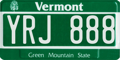 VT license plate YRJ888