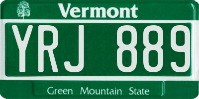 VT license plate YRJ889