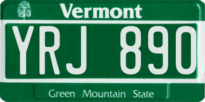 VT license plate YRJ890