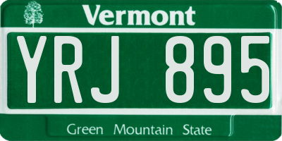 VT license plate YRJ895