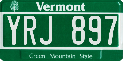 VT license plate YRJ897