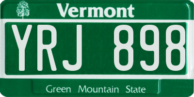 VT license plate YRJ898