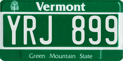 VT license plate YRJ899
