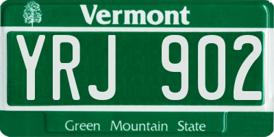 VT license plate YRJ902