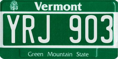 VT license plate YRJ903